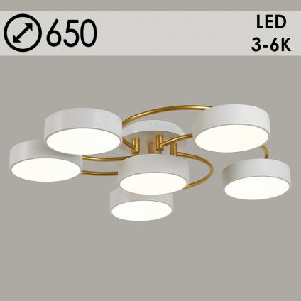 Люстра H0321A04A/5+1 WT+FGD белый/золото 6x24W LED d650 h120, GAN21 У1